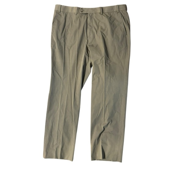 Paul Stuart Men’s Beige Twill Dress Pants Size 38 X 38 Flat Front Business - Picture 1 of 9
